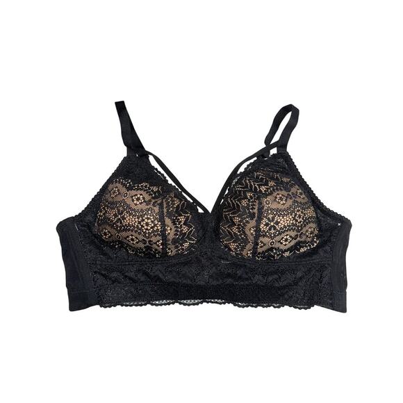 Parfait Bralette Lace Black 36 D adjustable straps no underwire - Picture 1 of 8